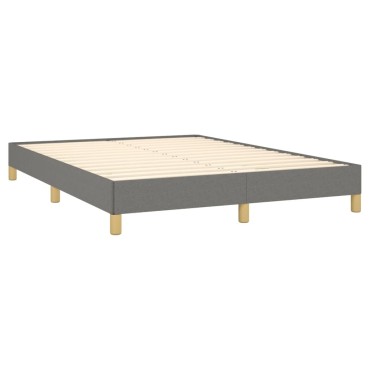 vidaXL Κρεβάτι Boxspring με Στρώμα Σκούρο Γκρι 140x190 εκ. Υφασμάτινο