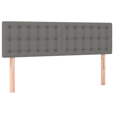 vidaXL Κρεβάτι Boxspring με Στρώμα Σκούρο Γκρι 140x190 εκ. Υφασμάτινο