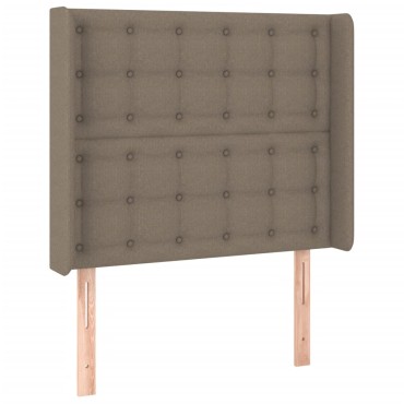 vidaXL Κρεβάτι Boxspring με Στρώμα & LED Taupe 90x190 εκ. Υφασμάτινο