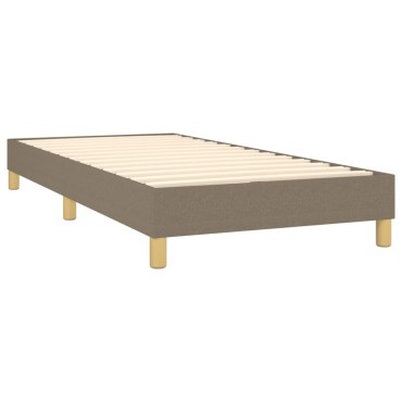 vidaXL Κρεβάτι Boxspring με Στρώμα & LED Taupe 90x190 εκ. Υφασμάτινο