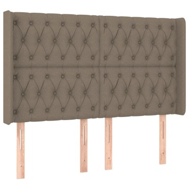 vidaXL Κρεβάτι Boxspring με Στρώμα & LED Taupe 160x200 εκ. Υφασμάτινο