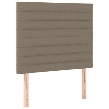 vidaXL Κρεβάτι Boxspring με Στρώμα & LED Taupe 90x190 εκ. Υφασμάτινο