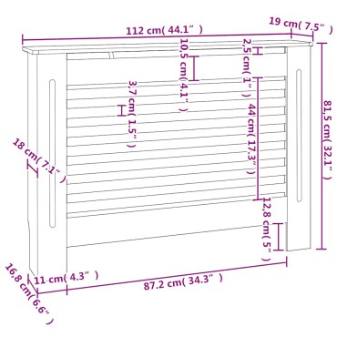 vidaXL Καλύμματα Καλοριφέρ 2 τεμ. Λευκά 112 x 19 x 81,5 εκ. από MDF