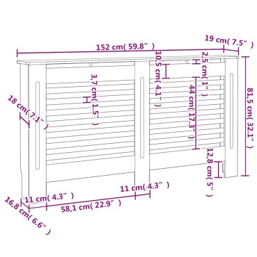 vidaXL Καλύμματα Καλοριφέρ 2 τεμ. Λευκά 152 x 19 x 81,5 εκ. από MDF