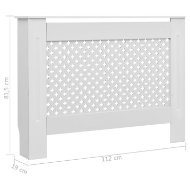 vidaXL Καλύμματα Καλοριφέρ 2 τεμ. Λευκά 112 x 19 x 81,5 εκ. από MDF