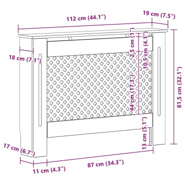 vidaXL Καλύμματα Καλοριφέρ 2 τεμ. Λευκά 112 x 19 x 81,5 εκ. από MDF