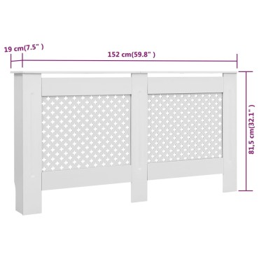 vidaXL Καλύμματα Καλοριφέρ 2 τεμ. Λευκά 152 x 19 x 81,5 εκ. από MDF