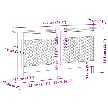 vidaXL Καλύμματα Καλοριφέρ 2 τεμ. Λευκά 172 x 19 x 81,5 εκ. από MDF