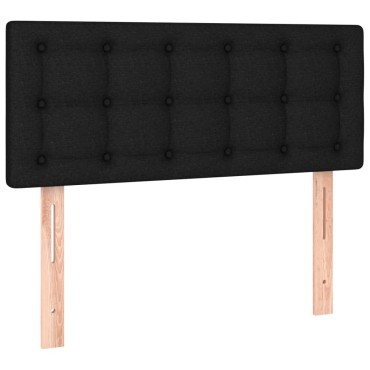 vidaXL Κρεβάτι Boxspring με Στρώμα Μαύρο 90x200 εκ. Υφασμάτινο