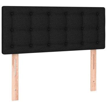 vidaXL Κρεβάτι Boxspring με Στρώμα Μαύρο 90x190 εκ.Υφασμάτινο