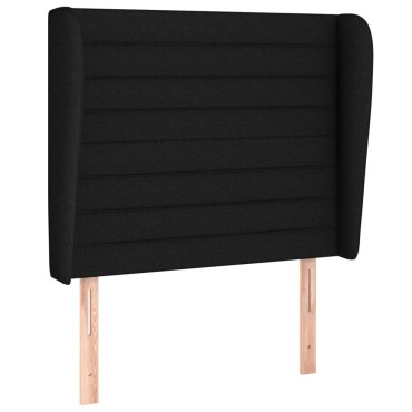 vidaXL Κρεβάτι Boxspring με Στρώμα Μαύρο 90x190 εκ.Υφασμάτινο