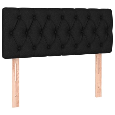 vidaXL Κρεβάτι Boxspring με Στρώμα Μαύρο 90x190 εκ.Υφασμάτινο