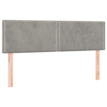 vidaXL Κρεβάτι Boxspring με Στρώμα&LED Αν. Γκρι 140x190 εκ. Βελούδινο