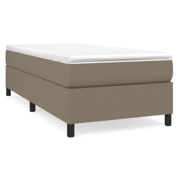 vidaXL Κρεβάτι Boxspring με Στρώμα Taupe 90x190 εκ.Υφασμάτινο