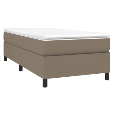 vidaXL Κρεβάτι Boxspring με Στρώμα Taupe 90x190 εκ.Υφασμάτινο