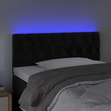 vidaXL Κεφαλάρι Κρεβατιού LED Μαύρο 100x7x78/88cm Βελούδινο 1 τεμ.