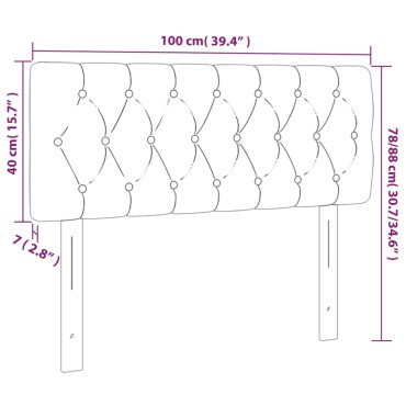 vidaXL Κεφαλάρι Κρεβατιού LED Μαύρο 100x7x78/88cm Βελούδινο 1 τεμ.