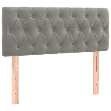 vidaXL Κρεβάτι Boxspring με Στρώμα & LED Αν.Γκρι 120x200 εκ. Βελούδινο