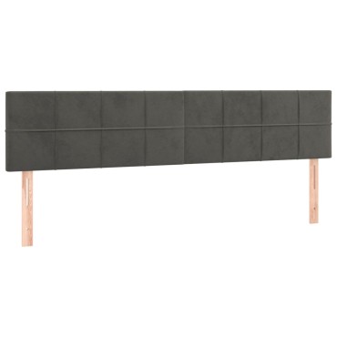 vidaXL Κρεβάτι Boxspring με Στρώμα Σκούρο Γκρι 200x200 εκ. Βελούδινο