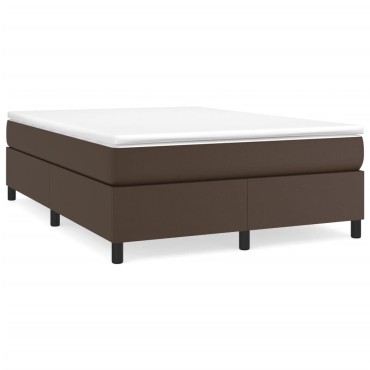 vidaXL Κρεβάτι Boxspring με Στρώμα Καφέ 160x200εκ. από Συνθετικό Δέρμα