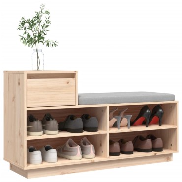 vidaXL Παπουτσοθήκη 110x34 x61cm από Μασίφ Ξύλο Πεύκου