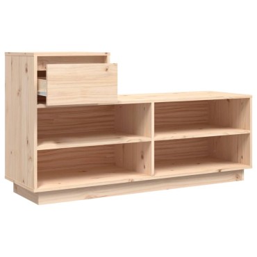 vidaXL Παπουτσοθήκη 110x34 x61cm από Μασίφ Ξύλο Πεύκου