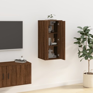 vidaXL Έπιπλο Τηλεόρασης Επιτοίχιο Καφέ Δρυς 40x34,5x80cm