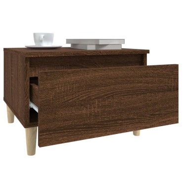 vidaXL Τραπέζι Βοηθητικό Καφέ Δρυς 50x46x35cm Επεξεργασμένο Ξύλο 1 τεμ.