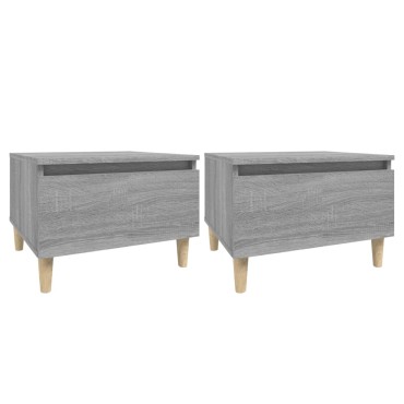 vidaXL Τραπεζάκια Σαλονιού 2 τεμ. Γκρι Sonoma 50x46x35cm Επεξ. Ξύλο
