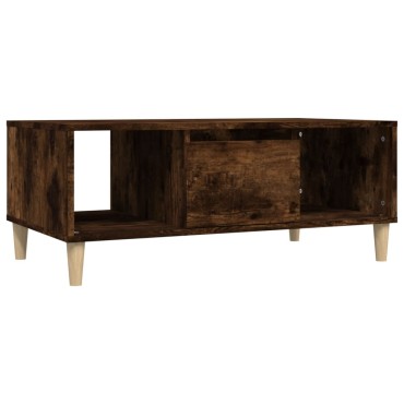 vidaXL Τραπεζάκι Σαλονιού Καπνιστή Δρυς 90x50x36,5cm Επεξεργ. Ξύλο 1 τεμ.