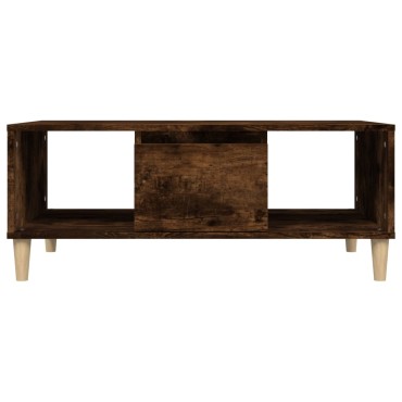 vidaXL Τραπεζάκι Σαλονιού Καπνιστή Δρυς 90x50x36,5cm Επεξεργ. Ξύλο 1 τεμ.