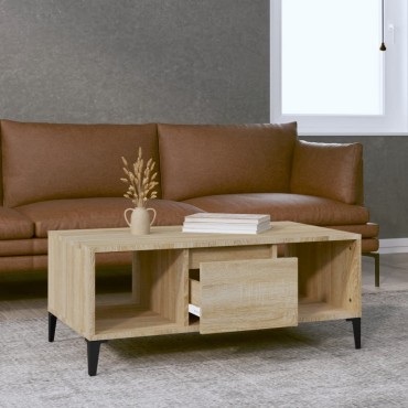 vidaXL Τραπεζάκι Σαλονιού Sonoma Δρυς 90x50x36,5cm Επεξεργασμ. Ξύλο 1 τεμ.