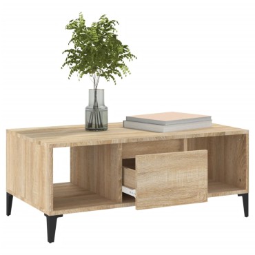 vidaXL Τραπεζάκι Σαλονιού Sonoma Δρυς 90x50x36,5cm Επεξεργασμ. Ξύλο 1 τεμ.
