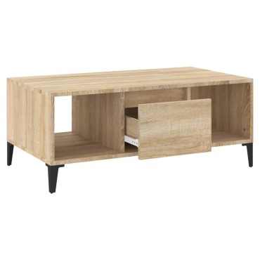 vidaXL Τραπεζάκι Σαλονιού Sonoma Δρυς 90x50x36,5cm Επεξεργασμ. Ξύλο 1 τεμ.