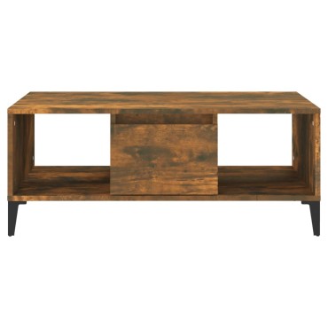 vidaXL Τραπεζάκι Σαλονιού Καπνιστή Δρυς 90x50x36,5cm Επεξεργ. Ξύλο 1 τεμ.