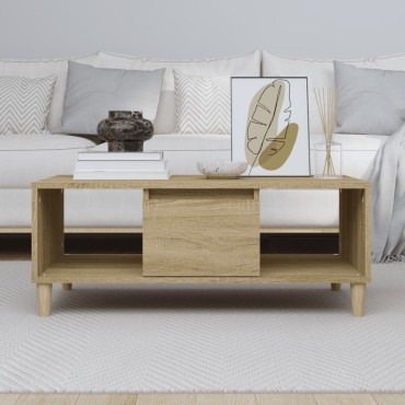 vidaXL Τραπεζάκι Σαλονιού Sonoma Δρυς 90x50x36,5cm Επεξεργασμ. Ξύλο 1 τεμ.