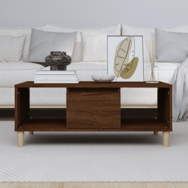 vidaXL Τραπεζάκι Σαλονιού Καφέ Δρυς 80x50x35cm Επεξεργασμ. Ξύλο 1 τεμ.
