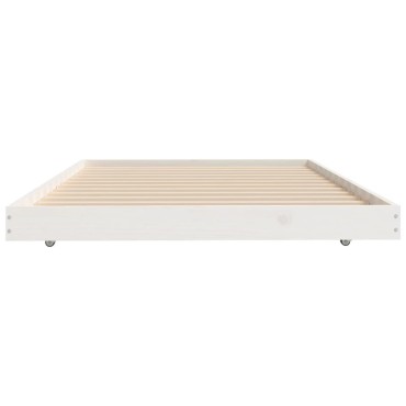 vidaXL Σκελετός Κρεβατιού Χωρίς Στρώμα Λευκό 100x200 εκ. Μασίφ Πεύκο