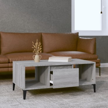 vidaXL Τραπεζάκι Σαλονιού Γκρι Sonoma 90x50x36,5cm Επεξεργασμένο Ξύλο 1 τεμ.