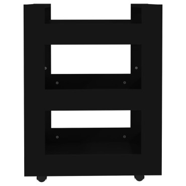 vidaXL Τρόλεϊ Κουζίνας Μαύρο 60x45x80cm από Επεξεργασμένο Ξύλο 1 τεμ.