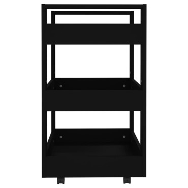 vidaXL Τρόλεϊ Κουζίνας Μαύρο 60x45x80cm από Επεξεργασμένο Ξύλο 1 τεμ.
