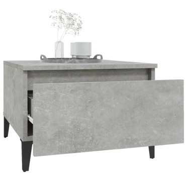 vidaXL Τραπέζι Βοηθητικό Γκρι Σκυροδ. 50x46x35cm Επεξεργασμένο Ξύλο 1 τεμ.