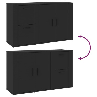 vidaXL Ντουλάπι Μαύρο 100x33x59,5cm από Επεξεργασμένο Ξύλο 1 τεμ.