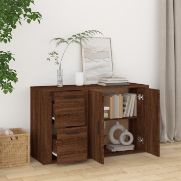 vidaXL Ντουλάπι Καφέ Δρυς 100x36x59,5cm από Επεξεργασμένο Ξύλο 1 τεμ.
