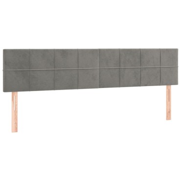 vidaXL Κρεβάτι Boxspring με Στρώμα & LED Αν.Γκρι 180x200 εκ. Βελούδινο