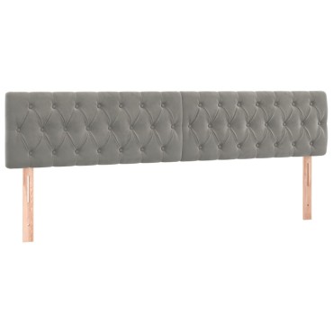 vidaXL Κρεβάτι Boxspring με Στρώμα & LED Αν.Γκρι 180x200 εκ. Βελούδινο