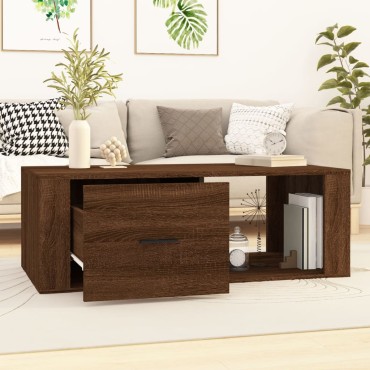 vidaXL Τραπεζάκι Σαλονιού Καφέ Δρυς 100x50,5x35cm Επεξεργασμ. Ξύλο 1 τεμ.