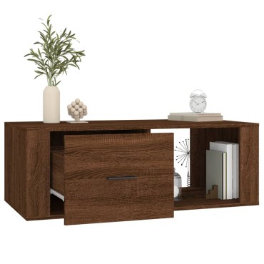 vidaXL Τραπεζάκι Σαλονιού Καφέ Δρυς 100x50,5x35cm Επεξεργασμ. Ξύλο 1 τεμ.