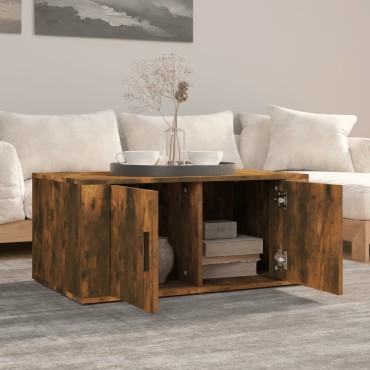 vidaXL Τραπεζάκι Σαλονιού Καπνιστή Δρυς 80x50x36cm Επεξεργασμ. Ξύλο 1 τεμ.