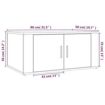 vidaXL Τραπεζάκι Σαλονιού Καφέ Δρυς 80x50x36cm Επεξεργασμ. Ξύλο 1 τεμ.